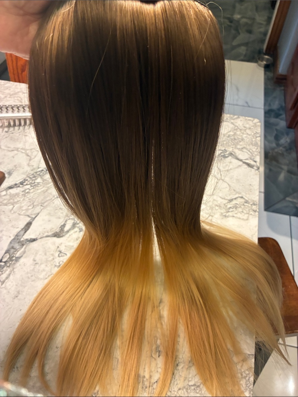 Brown to Honey Ombre Clip-In Hair Extensions - Brown/Honey 22”